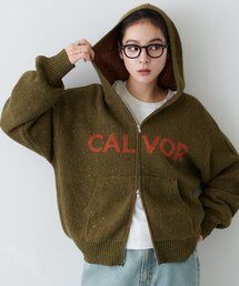 【UNISEX】ネップヤーンダブルジャガードニットジップパーカー/WEB限定カラーあり