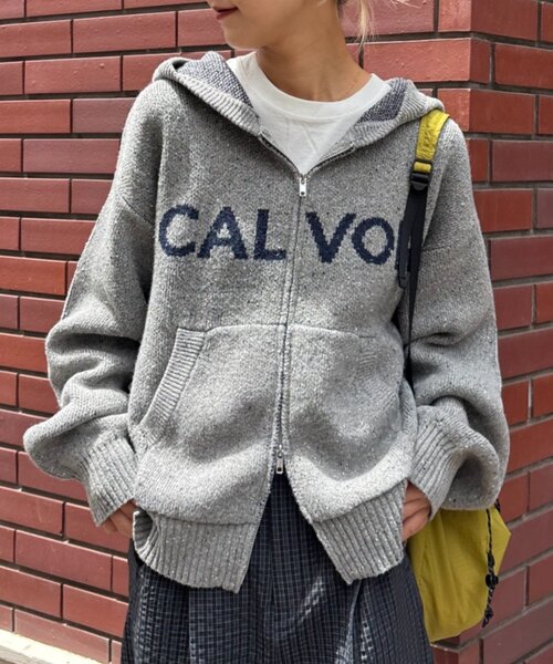 CIAOPANIC TYPY(チャオパニックティピー)の「ネップヤーンダブルジャガードニットジップパカー【WEB限定カラーあり】(パーカー・レディース・アイボリー/グレー/ブラック/ネイビー/レッド/オリーブ・LARGE/MEDIUM)」の7枚目の写真