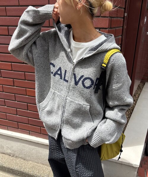 CIAOPANIC TYPY(チャオパニックティピー)の「ネップヤーンダブルジャガードニットジップパカー【WEB限定カラーあり】(パーカー・レディース・アイボリー/グレー/ブラック/ネイビー/レッド/オリーブ・LARGE/MEDIUM)」の8枚目の写真
