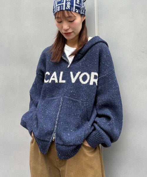 CIAOPANIC TYPY(チャオパニックティピー)の「ネップヤーンダブルジャガードニットジップパカー【WEB限定カラーあり】(パーカー・レディース・アイボリー/グレー/ブラック/ネイビー/レッド/オリーブ・LARGE/MEDIUM)」の13枚目の写真