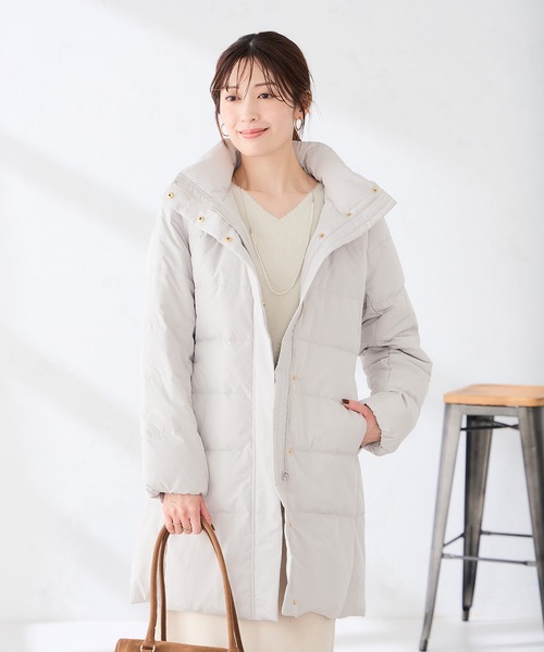 a.v.v(アーヴェヴェ)の「フーテッド ロング ダウン コート(ダウンジャケット/コート・レディース・ネイビー/ブラック/ライトグレー・36/42/40/38)」の6枚目の写真