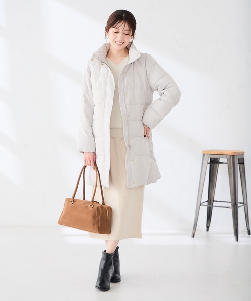 a.v.v(アーヴェヴェ)の「フーテッド ロング ダウン コート(ダウンジャケット/コート・レディース・ネイビー/ブラック/ライトグレー・36/42/40/38)」の13枚目の写真