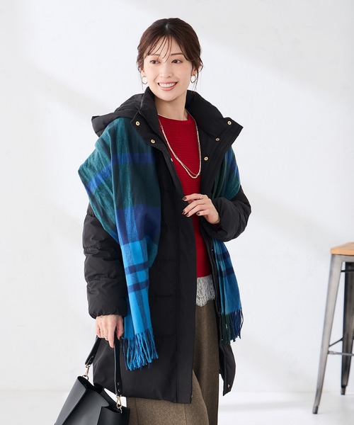 a.v.v(アーヴェヴェ)の「フーテッド ロング ダウン コート(ダウンジャケット/コート・レディース・ネイビー/ブラック/ライトグレー・36/42/40/38)」の22枚目の写真