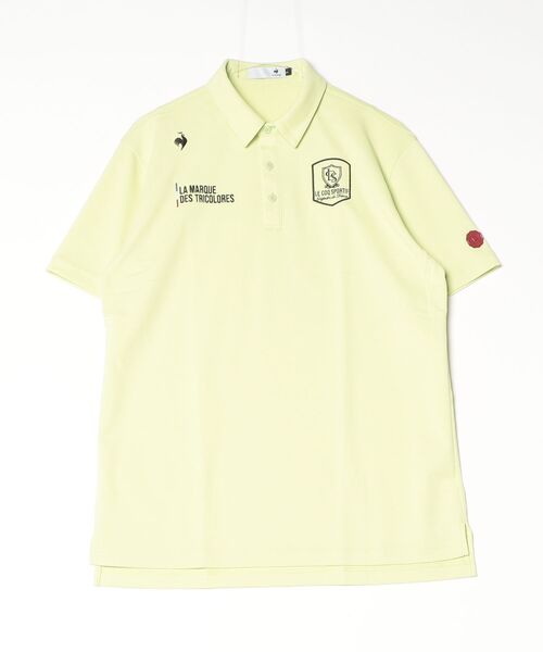 le coq sportif GOLF（ルコックスポルティフゴルフ）の「ルコックゴルフ　マーキングアップリケ半袖シャツ（ポロシャツ・メンズ・ライトイエロー/ベージュ/ホワイト/ネイビー・XXL/L/XL/M）」の4枚目の写真