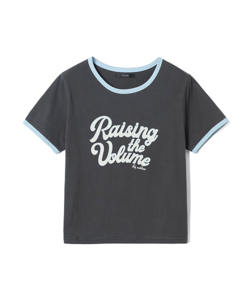 ADHOC(アドホック)の「女性 英文 アートワーク リンガーTシャツ (CH-GREY) (HC5STA9)(Tシャツ/カットソー・レディース・その他・FREE)」の1枚目の写真