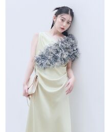 LADYフラワーチュールショールキャミワンピース