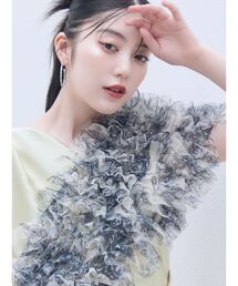 LADYフラワーチュールショールキャミワンピース