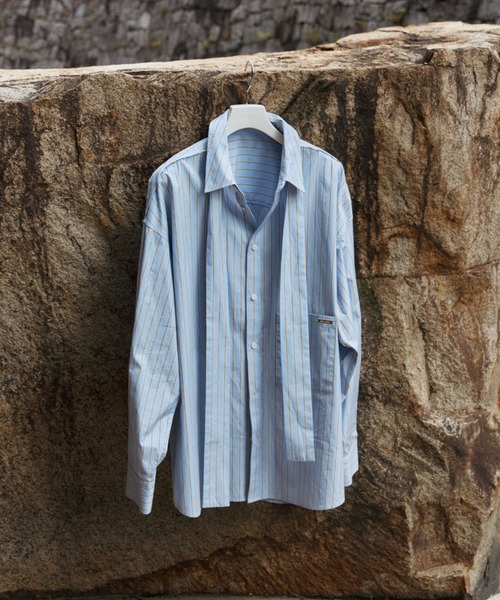 JOSE MOON（ジョゼムーン）の「REPOS OVER BOWTIE SHIRT/リポスオーバーボウタイシャツ（シャツ/ブラウス・レディース・ピンク/ホワイト/サックスブルー/ブルー系その他・FREE）」の4枚目の写真