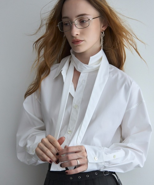 JOSE MOON（ジョゼムーン）の「REPOS OVER BOWTIE SHIRT/リポスオーバーボウタイシャツ（シャツ/ブラウス・レディース・ピンク/ホワイト/サックスブルー/ブルー系その他・FREE）」の15枚目の写真