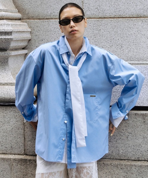 JOSE MOON（ジョゼムーン）の「REPOS OVER BOWTIE SHIRT/リポスオーバーボウタイシャツ（シャツ/ブラウス・レディース・ピンク/ホワイト/サックスブルー/ブルー系その他・FREE）」の22枚目の写真