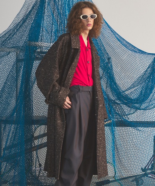 MAISON SPECIAL(メゾンスペシャル)の「《UNISEX》【イタリアンデッドストックファブリック】プライムオーバーダブルアルスターコート/【Italian Dead Stock Fabric】Prime-Over Double-breasted Ulster Coat【MAISON SPECIAL/メゾンスペシャル】(チェスターコート・メンズ・ブラック/ダークブラウン/ダークブラック/ブラウン/グレー/ホワイト/ダークネイビー・1/0/2)」の1枚目の写真