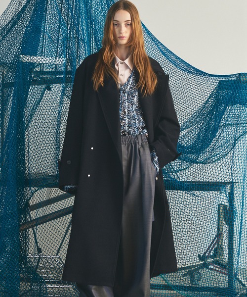 MAISON SPECIAL(メゾンスペシャル)の「《UNISEX》【イタリアンデッドストックファブリック】プライムオーバーダブルアルスターコート/【Italian Dead Stock Fabric】Prime-Over Double-breasted Ulster Coat【MAISON SPECIAL/メゾンスペシャル】(チェスターコート・メンズ・ブラック/ダークブラウン/ダークブラック/ブラウン/グレー/ホワイト/ダークネイビー・1/0/2)」の7枚目の写真
