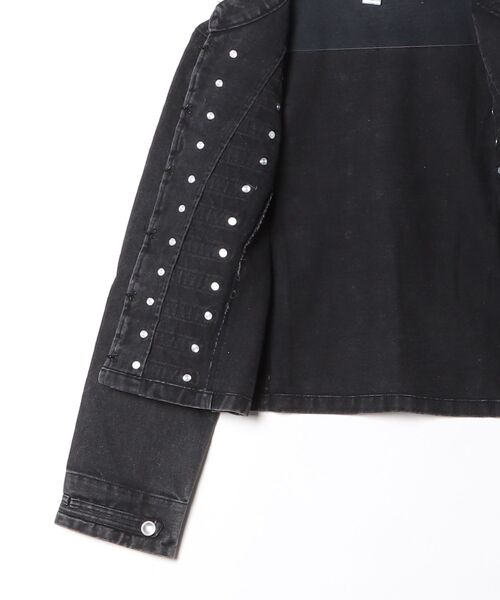 tinkerend(ティンカーエンド)の「Napoleon Denim Jacket / ナポレオンデニムジャケット(デニムジャケット・レディース・ホワイト/ブラック・FREE)」の7枚目の写真