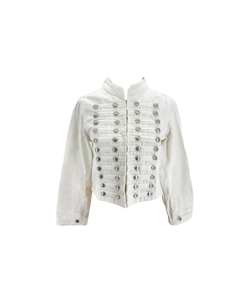 tinkerend(ティンカーエンド)の「Napoleon Denim Jacket / ナポレオンデニムジャケット(デニムジャケット・レディース・ホワイト/ブラック・FREE)」の3枚目の写真