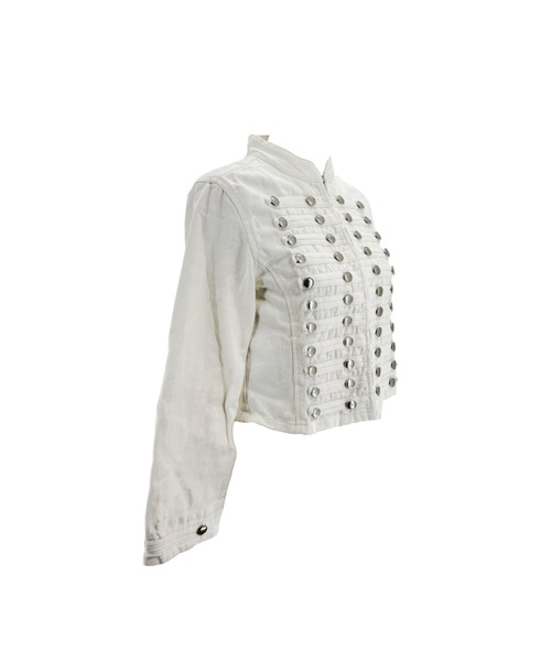 tinkerend(ティンカーエンド)の「Napoleon Denim Jacket / ナポレオンデニムジャケット(デニムジャケット・レディース・ホワイト/ブラック・FREE)」の4枚目の写真