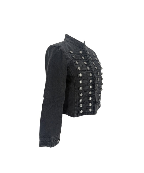 tinkerend(ティンカーエンド)の「Napoleon Denim Jacket / ナポレオンデニムジャケット(デニムジャケット・レディース・ホワイト/ブラック・FREE)」の6枚目の写真