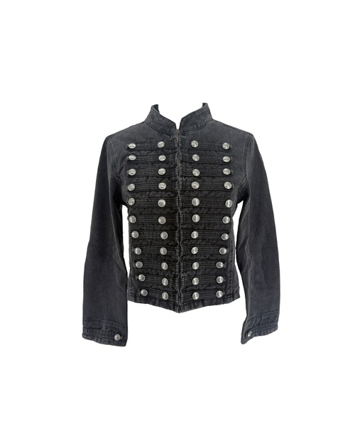tinkerend(ティンカーエンド)の「Napoleon Denim Jacket / ナポレオンデニムジャケット(デニムジャケット・レディース・ホワイト/ブラック・FREE)」の5枚目の写真