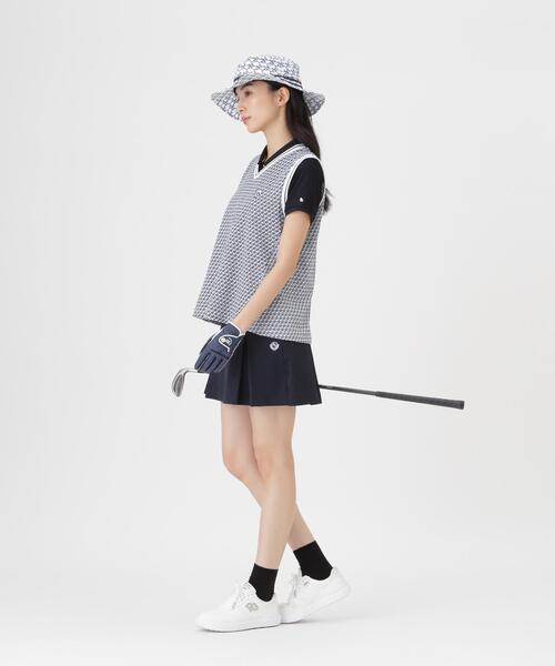 PEARLY GATES(パーリーゲイツ)の「【PEARLY GATES】メッシュアンドメッシュVネックベスト <もちうさぎ柄> (WOMENS)(ベスト・レディース・ホワイト系その他・MEDIUM/LARGE/SMALL)」の4枚目の写真