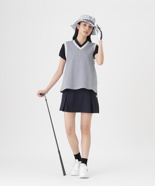 PEARLY GATES(パーリーゲイツ)の「【PEARLY GATES】メッシュアンドメッシュVネックベスト <もちうさぎ柄> (WOMENS)(ベスト・レディース・ホワイト系その他・MEDIUM/LARGE/SMALL)」の6枚目の写真