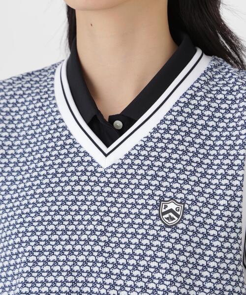 PEARLY GATES(パーリーゲイツ)の「【PEARLY GATES】メッシュアンドメッシュVネックベスト <もちうさぎ柄> (WOMENS)(ベスト・レディース・ホワイト系その他・MEDIUM/LARGE/SMALL)」の9枚目の写真
