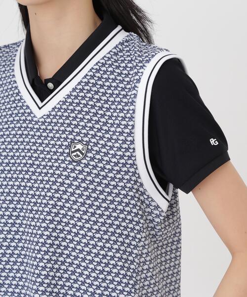 PEARLY GATES(パーリーゲイツ)の「【PEARLY GATES】メッシュアンドメッシュVネックベスト <もちうさぎ柄> (WOMENS)(ベスト・レディース・ホワイト系その他・MEDIUM/LARGE/SMALL)」の10枚目の写真