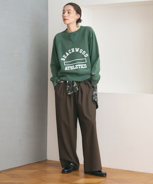 BEAUTY&YOUTH UNITED ARROWS(ビューティーアンドユースユナイテッドアローズ)の「裏起毛ジョーゼット ワイドパンツ ウォッシャブル 防シワ(その他パンツ・レディース・ナチュラル/ダークブラウン/ブラック・XS/M/S)」の7枚目の写真
