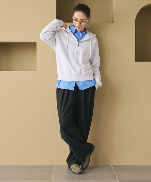 BEAUTY&YOUTH UNITED ARROWS(ビューティーアンドユースユナイテッドアローズ)の「裏起毛ジョーゼット ワイドパンツ ウォッシャブル 防シワ(その他パンツ・レディース・ナチュラル/ダークブラウン/ブラック・XS/M/S)」の11枚目の写真