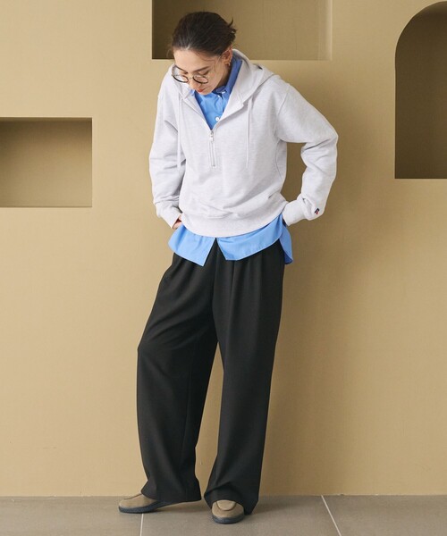 BEAUTY&YOUTH UNITED ARROWS(ビューティーアンドユースユナイテッドアローズ)の「裏起毛ジョーゼット ワイドパンツ ウォッシャブル 防シワ(その他パンツ・レディース・ナチュラル/ダークブラウン/ブラック・XS/M/S)」の12枚目の写真