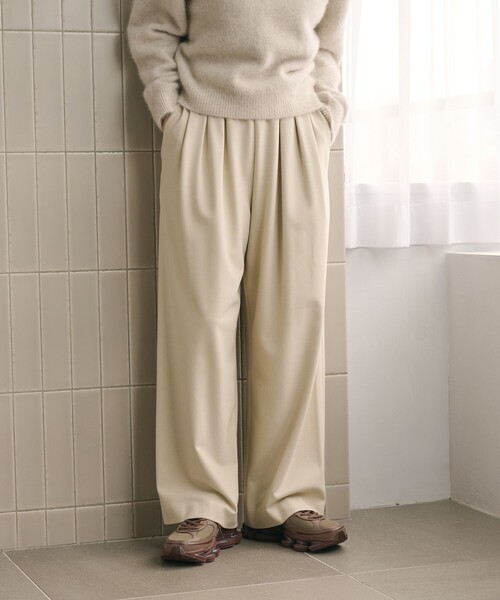 BEAUTY&YOUTH UNITED ARROWS(ビューティーアンドユースユナイテッドアローズ)の「裏起毛ジョーゼット ワイドパンツ ウォッシャブル 防シワ(その他パンツ・レディース・ナチュラル/ダークブラウン/ブラック・XS/M/S)」の14枚目の写真