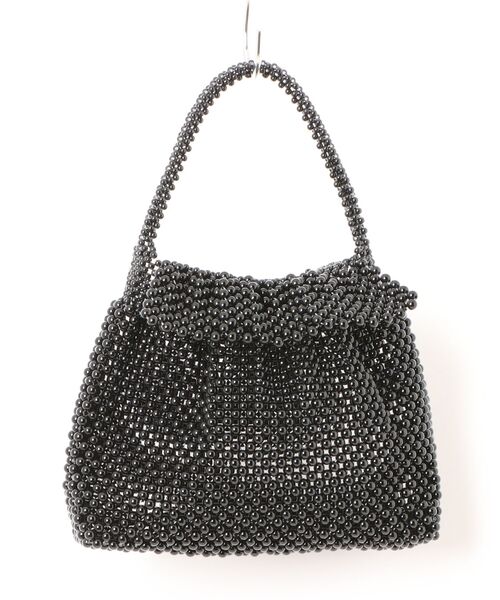 cache cache(カシュ カシュ)の「カシュカシュ cachecache / 丸ビーズフリルミニバッグ(ハンドバッグ・レディース・ブラック/ホワイト・FREE)」の2枚目の写真
