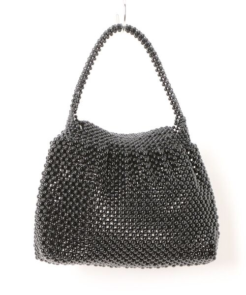 cache cache(カシュ カシュ)の「カシュカシュ cachecache / 丸ビーズフリルミニバッグ(ハンドバッグ・レディース・ブラック/ホワイト・FREE)」の5枚目の写真