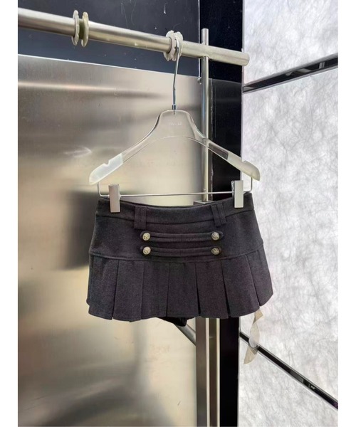 VEILA(ヴェイラ)の「ナポレオン風プリーツミニスカート(スカート・レディース・ブラック/グレー・S/M/L)」の1枚目の写真