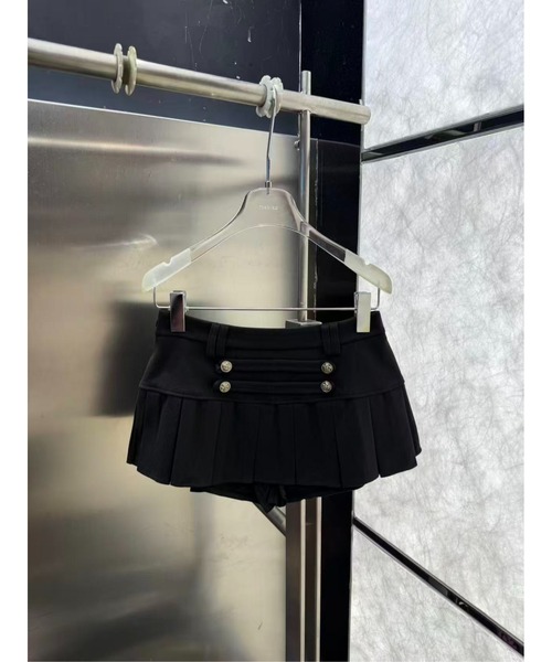 VEILA(ヴェイラ)の「ナポレオン風プリーツミニスカート(スカート・レディース・ブラック/グレー・S/M/L)」の2枚目の写真