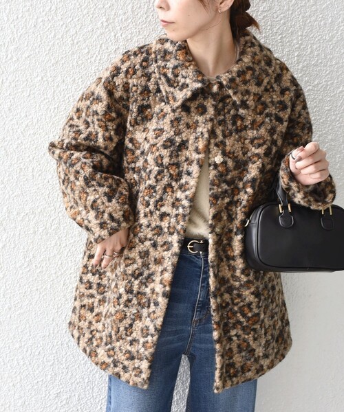 【WEB限定】〈手洗い可能〉ループ ジャージー ステンカラー コート◆