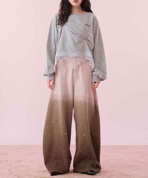 tanakadaisuke/タナカダイスケ】chain damaged denim pants/チェーン