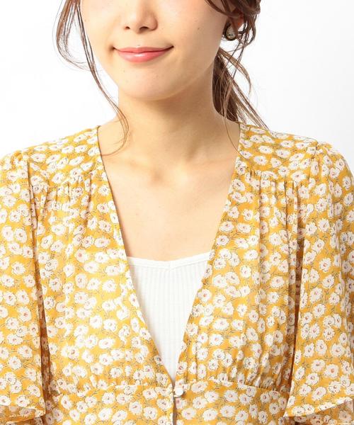 Another Edition（アナザーエディション）の「フラワーロングブラウス/ AEBFC フラワー LONG BLS◆（シャツ/ブラウス・レディース・ライトブルー/イエロー・フリー）」の6枚目の写真