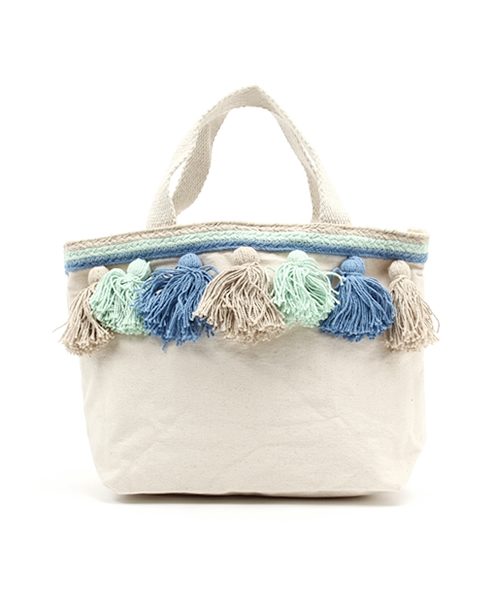 Lilas Campbell（リラキャンベル）の「＿Lilas Campbell　canvas morocco bag（ハンドバッグ・レディース・グリーン/ピンク・FREE）」の2枚目の写真