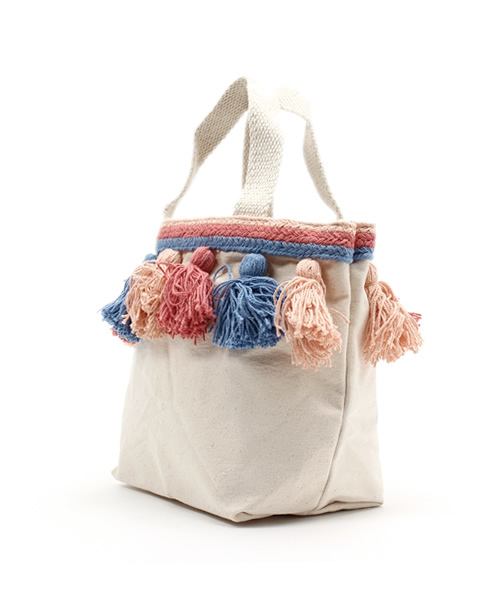 Lilas Campbell（リラキャンベル）の「＿Lilas Campbell　canvas morocco bag（ハンドバッグ・レディース・グリーン/ピンク・FREE）」の3枚目の写真