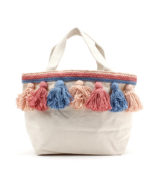 Lilas Campbell（リラキャンベル）の「＿Lilas Campbell　canvas morocco bag（ハンドバッグ・レディース・グリーン/ピンク・FREE）」の4枚目の写真