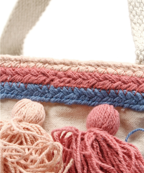 Lilas Campbell（リラキャンベル）の「＿Lilas Campbell　canvas morocco bag（ハンドバッグ・レディース・グリーン/ピンク・FREE）」の9枚目の写真