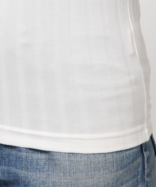 MOUSSY（マウジー）の「V/N WIDE RIB TOPS（Tシャツ/カットソー・レディース・トップグレー/ホワイト/ブラック・1/2）」の9枚目の写真