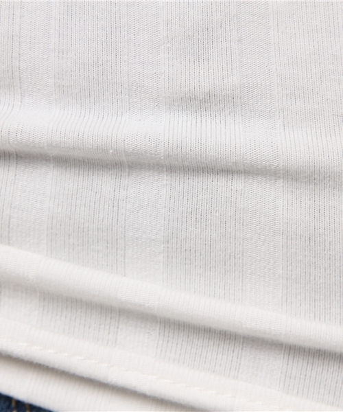 MOUSSY（マウジー）の「V/N WIDE RIB TOPS（Tシャツ/カットソー・レディース・トップグレー/ホワイト/ブラック・1/2）」の10枚目の写真