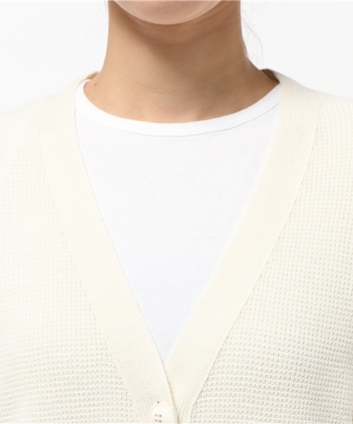 BLUE LABEL CRESTBRIDGE（ブルーレーベルクレストブリッジ）の「ウールアクリルタック　カーディガン（カーディガン/ボレロ・レディース・ブラック/オフホワイト/チャコールグレー・38）」の7枚目の写真