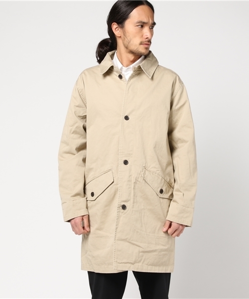 GREEN BOWL（グリーンボウル）の「GREEN BOWL Chino Coat/グリーンボウルチノコート（ステンカラーコート・メンズ・ベージュ/サンドベージュ/インディゴブルー/ネイビー/カーキ・38/40）」の21枚目の写真