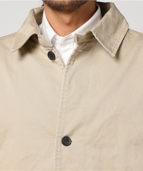 GREEN BOWL（グリーンボウル）の「GREEN BOWL Chino Coat/グリーンボウルチノコート（ステンカラーコート・メンズ・ベージュ/サンドベージュ/インディゴブルー/ネイビー/カーキ・38/40）」の9枚目の写真