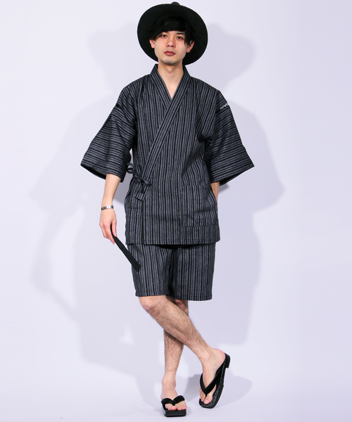 ８(eight)（エイト）の「甚平 上下セット コットン 麻 涼しい（浴衣・メンズ・D/E/F/B/G/I/C/A/H/L/K/J/O/M/N・X-LARGE/MEDIUM/LARGE）」の9枚目の写真