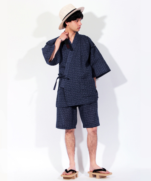 ８(eight)（エイト）の「甚平 上下セット コットン 麻 涼しい（浴衣・メンズ・D/E/F/B/G/I/C/A/H/L/K/J/O/M/N・X-LARGE/MEDIUM/LARGE）」の11枚目の写真