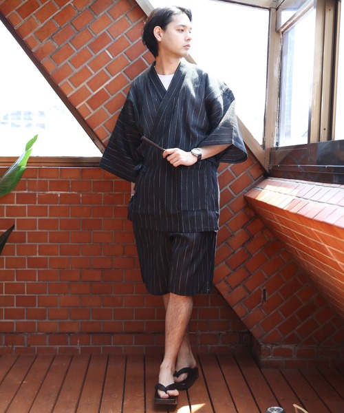 ８(eight)（エイト）の「甚平 上下セット コットン 麻 涼しい（浴衣・メンズ・D/E/F/B/G/I/C/A/H/L/K/J/O/M/N・X-LARGE/MEDIUM/LARGE）」の6枚目の写真