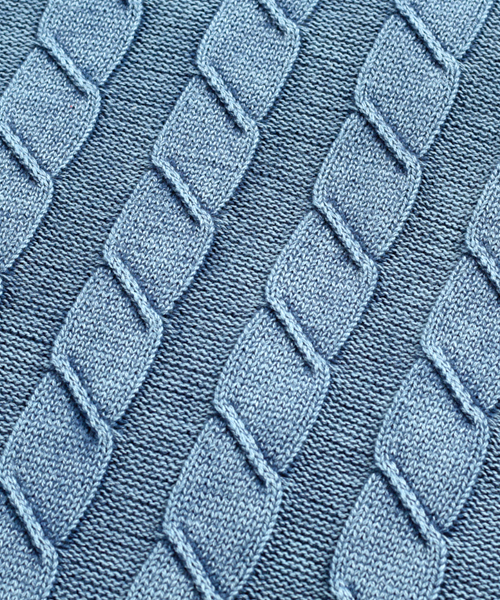 MONO-MART（モノマート）の「バイオウォッシュ加工リンクスケーブル編み/深クルーネックニット（ニット/セーター・メンズ・ベージュ/ネイビー/ライトインディゴブルー/ブラック/サックスブルー/オフホワイト・L/M）」の7枚目の写真