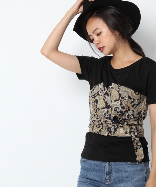 laboratory work(ラボラトリーワーク)の「リバーシブルビスチェ付Tシャツ(Tシャツ/カットソー・レディース・その他14/ベージュ系その他・MEDIUM)」の2枚目の写真